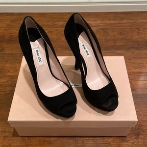 Miu Miu velvet high heels shoes
